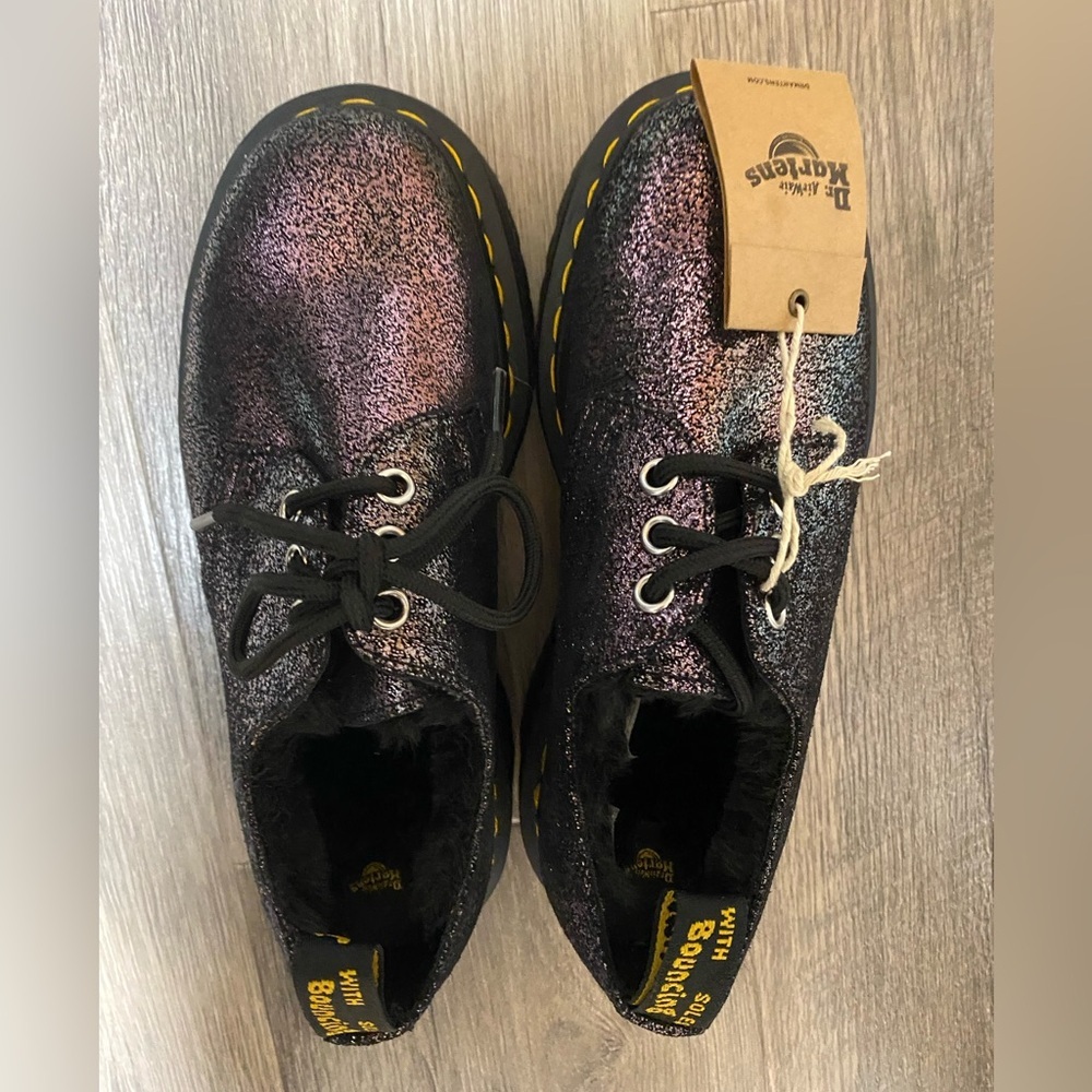 Dr Martens 1461 Quad Metallic Platforms With Yellow Stitching Size 37(6) NEW - Picture 4 of 9